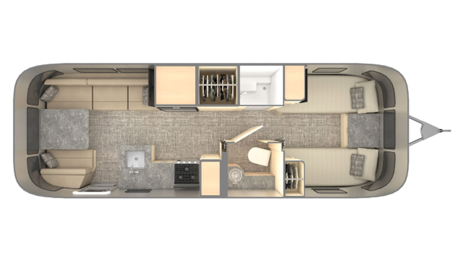 2026 Airstream Flying Cloud 27FB - Floorplan 1