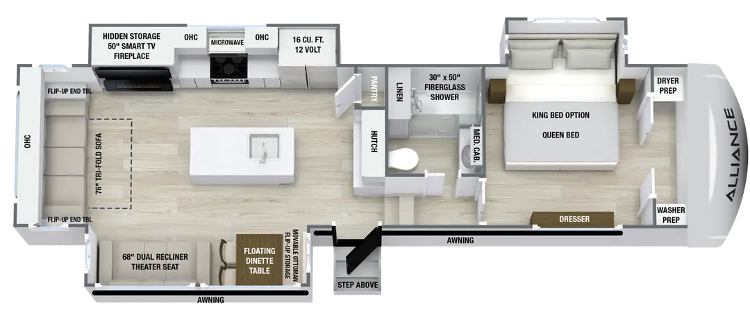 2027 Alliance RV Avenue 29BH - Floorplan 1
