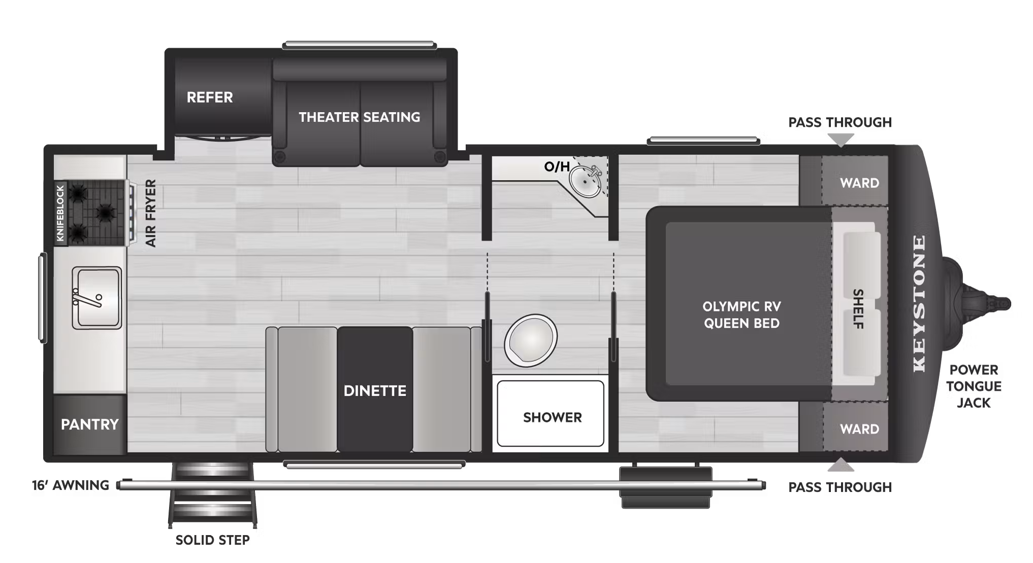 2026 KEYSTONE HIDEOUT 212RKS - Floorplan 1