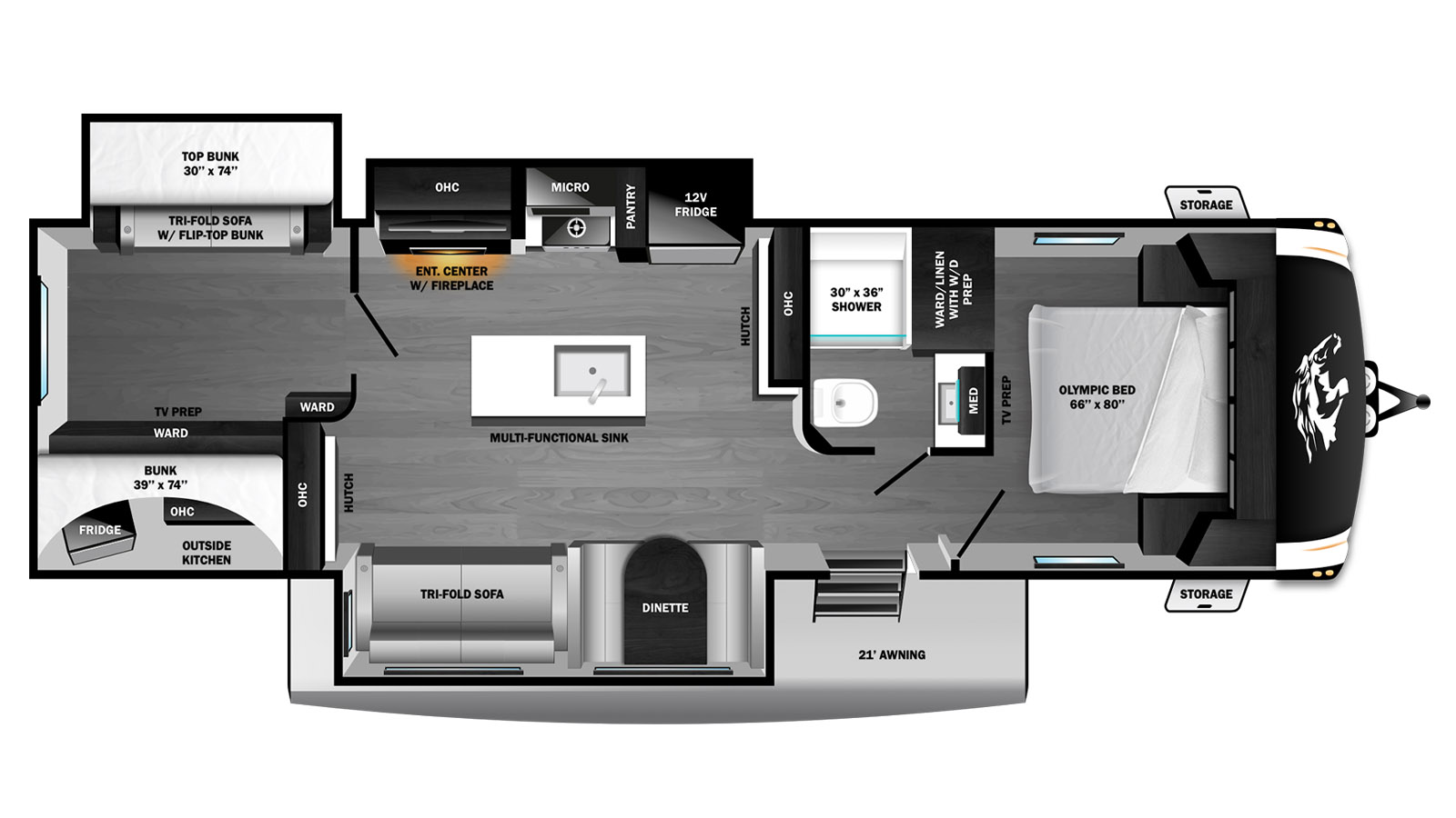 2026 Highland Ridge Roamer Light Duty 31TBTS - Floorplan 1