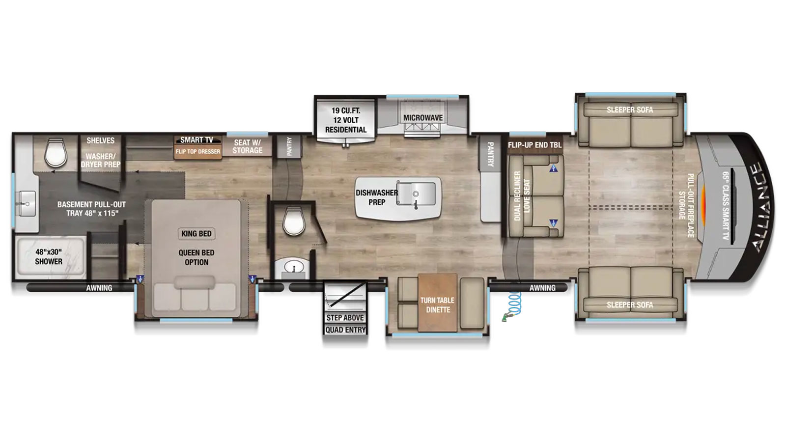 2027 Alliance RV Paradigm 385FL - Floorplan 1