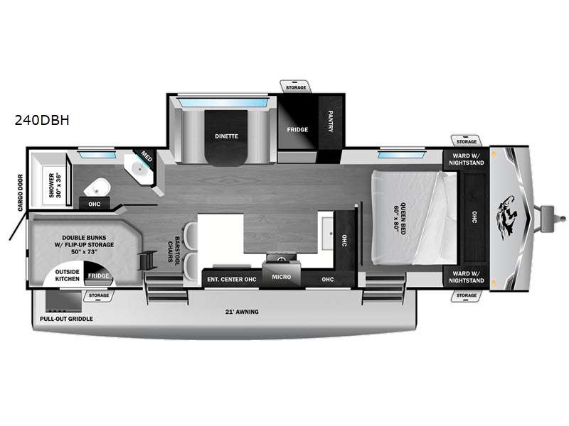 2027 Highland Ridge Open Range Range Lite 240DBH - Floorplan 1