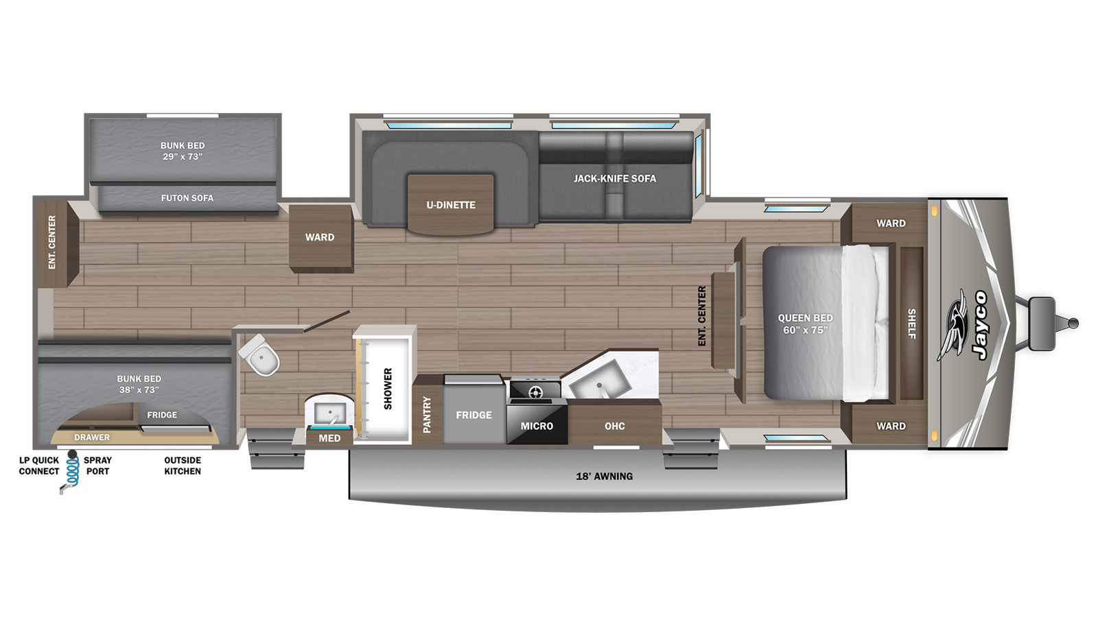 2027 Jayco Jay Flight SLX 321BDS - Floorplan 1