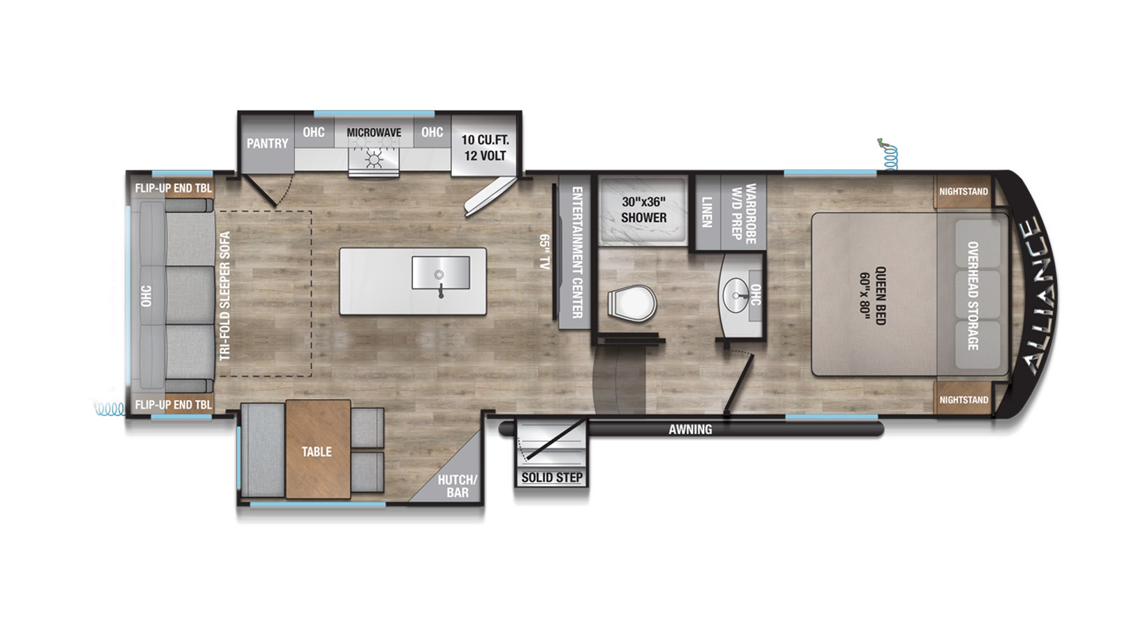 2026 Alliance RV AVENUE 25RL - Floorplan 1