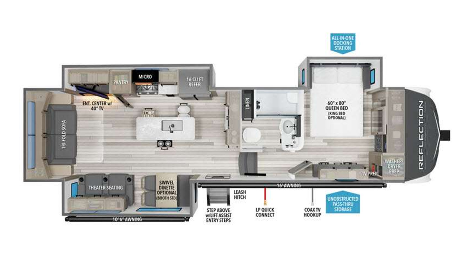 2025 Grand Design Reflection 337RLS - Floorplan 1