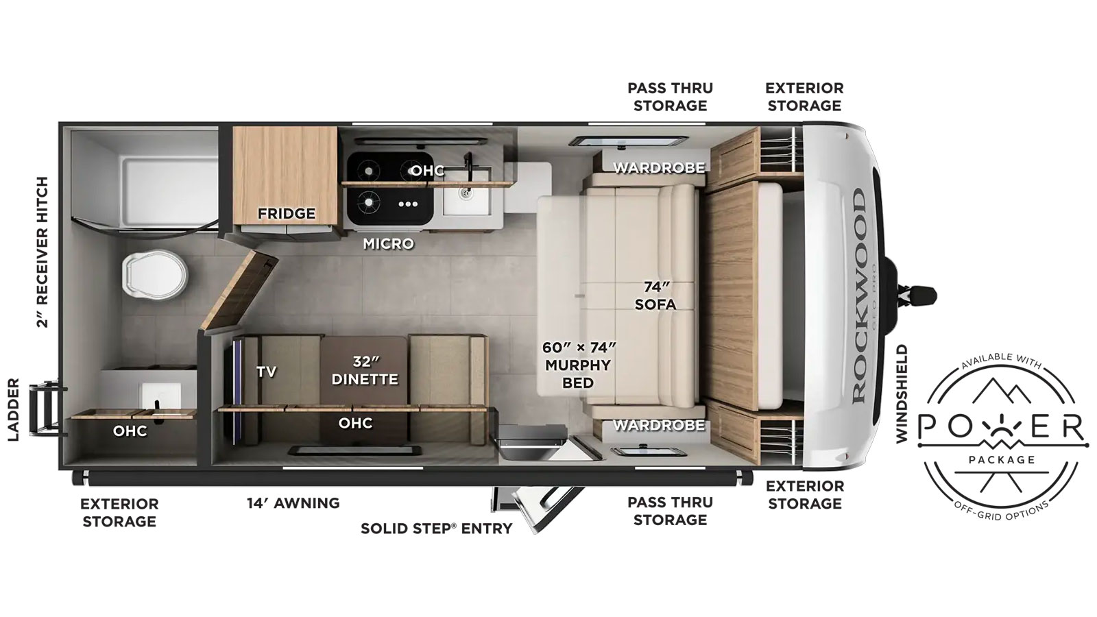 2027 Forest River Rockwood Geo Pro G19FDT - Floorplan 1