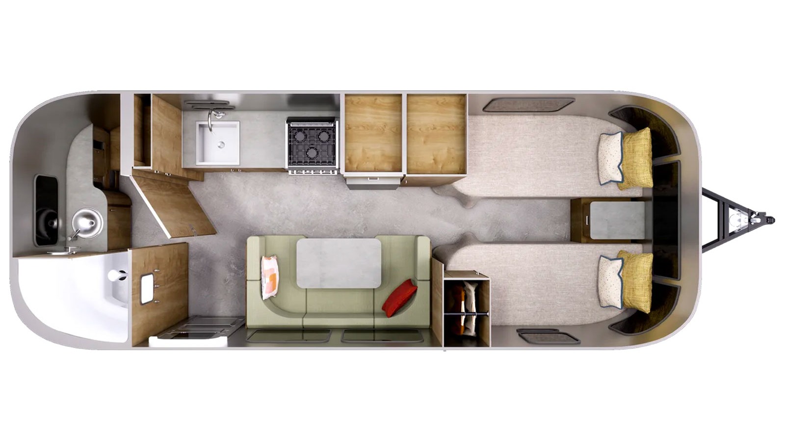 2027 Airstream Flying Cloud 23FBQ - Floorplan 1