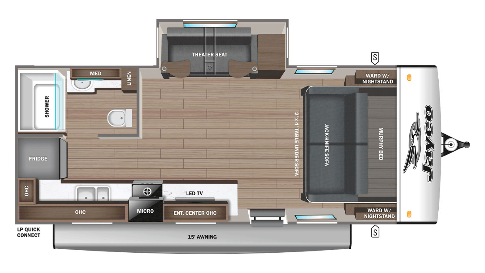 2026 Jayco Jay Feather 19MRK - Floorplan 1