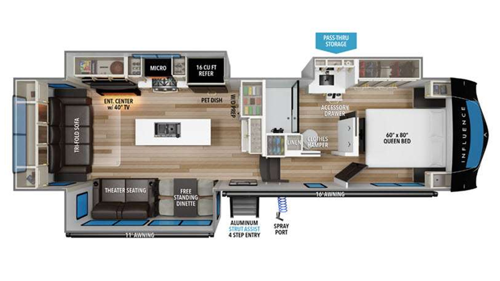 2027 Grand Design Influence 2903RL - Floorplan 1