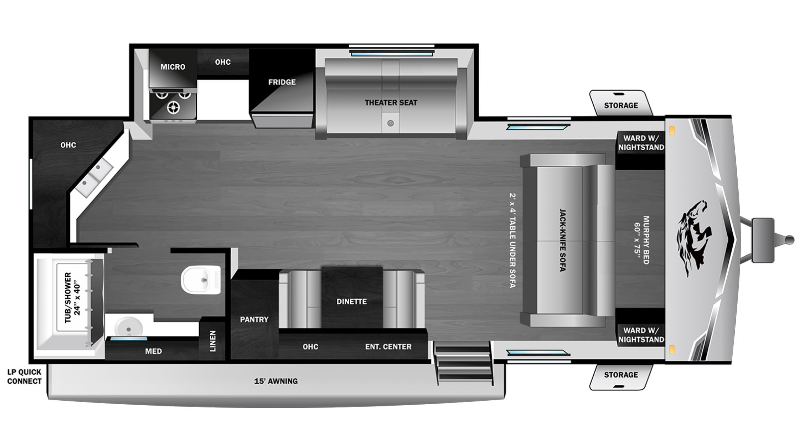 2026 Highland Ridge Range Lite 211RKM - Floorplan 1