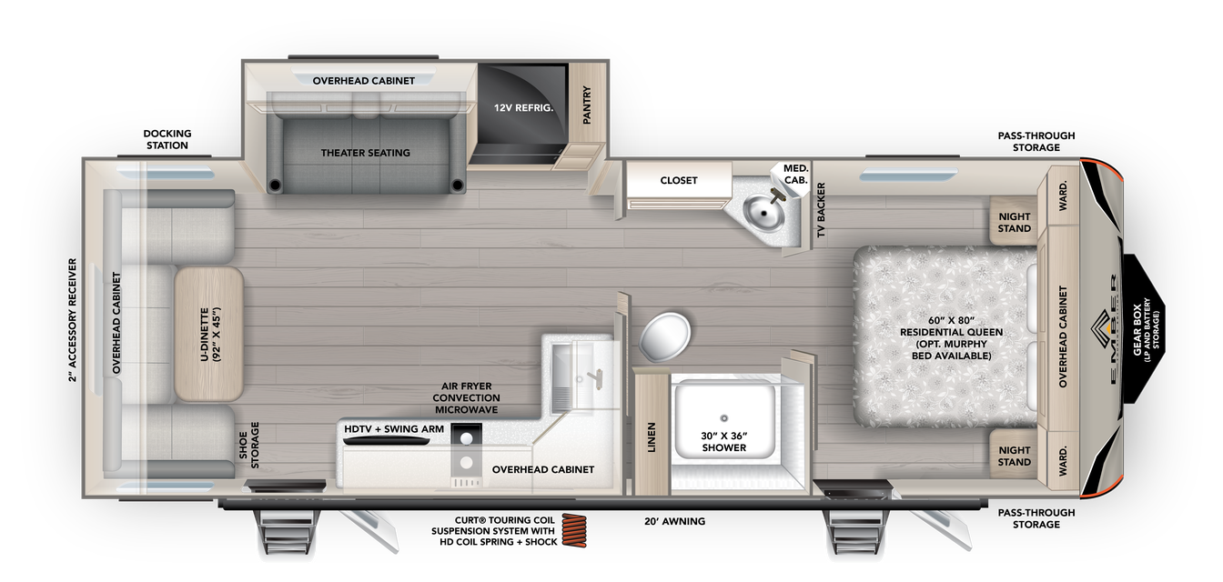 2027 Ember RV Touring Edition 2500RDL - Floorplan 1