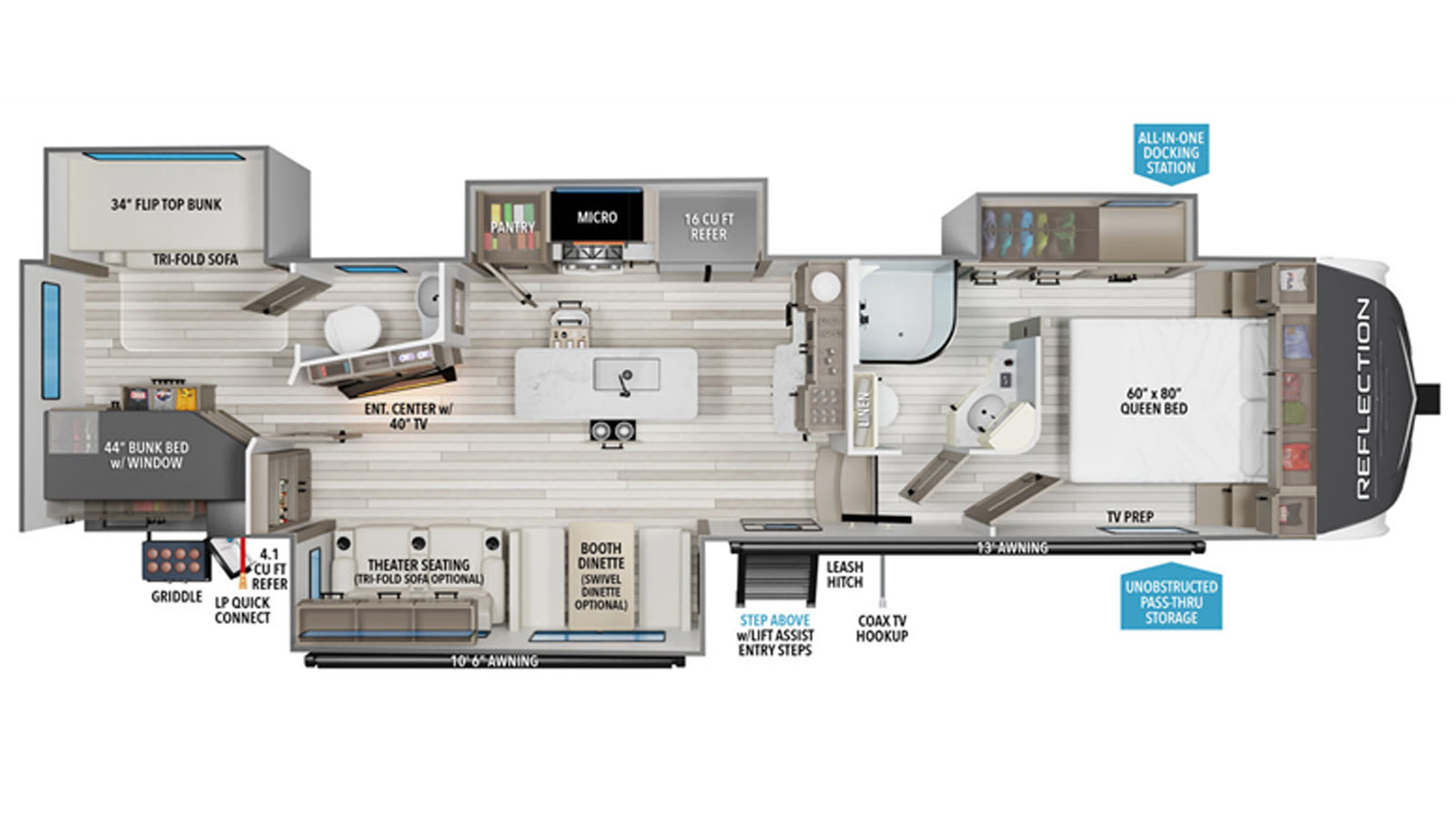 2026 Grand Design Reflection 311BHS - Floorplan 1