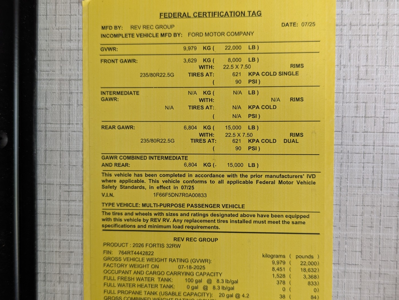 2026 Fleetwood Fortis 32RW - Image 7