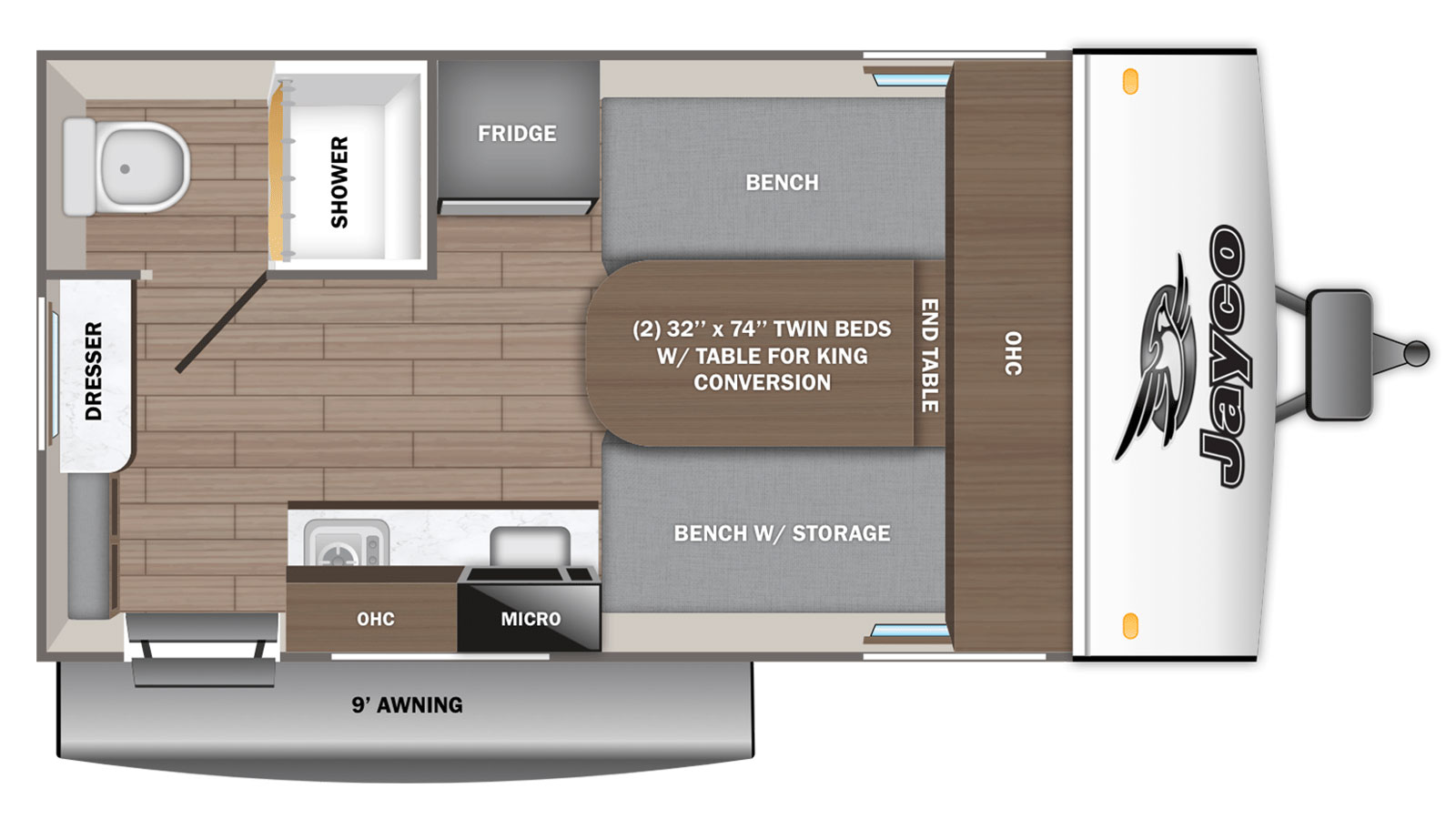 2026 JAYCO Jay Feather 15TBSL - Floorplan 1