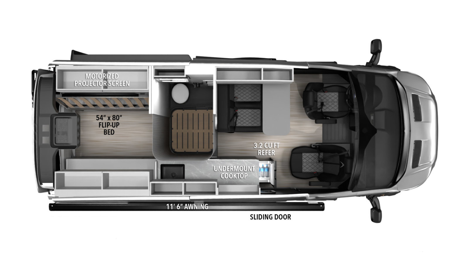 2027 Grand Design LINEAGE SERIES VT LVT1 POP TOP - Floorplan 1