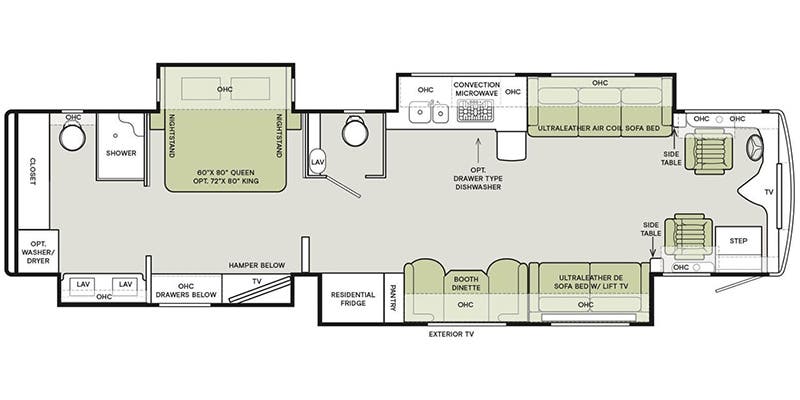 2022 Tiffin Phaeton 40 IH - Floorplan 1