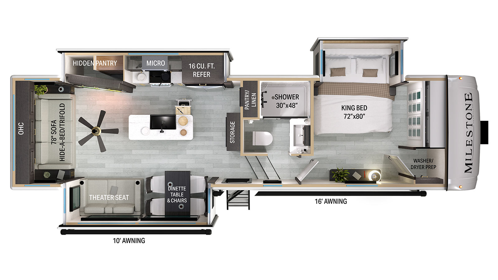 Heartland Milestone Fifth Wheel floorplan