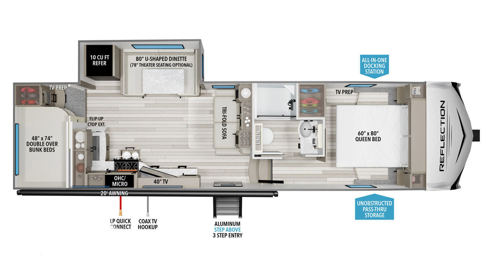 2026 Grand Design Reflection 100 Series 27BH - Floorplan 1