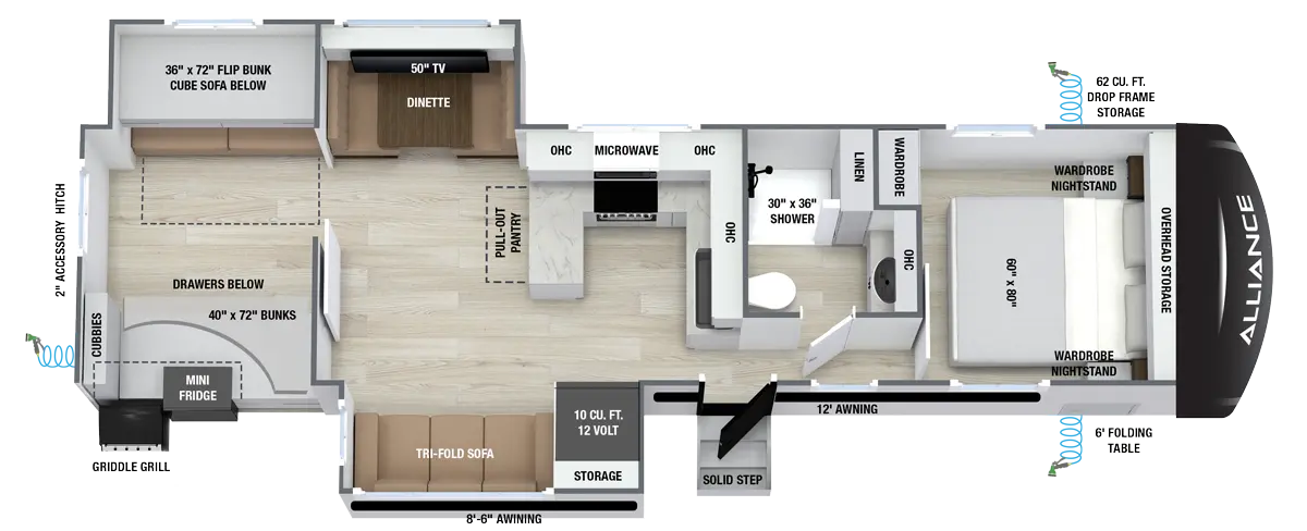 2027 Alliance RV Delta 321BH - Floorplan 1