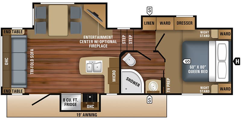 2019 Jayco Eagle HT 24.5CKTS - Floorplan 1