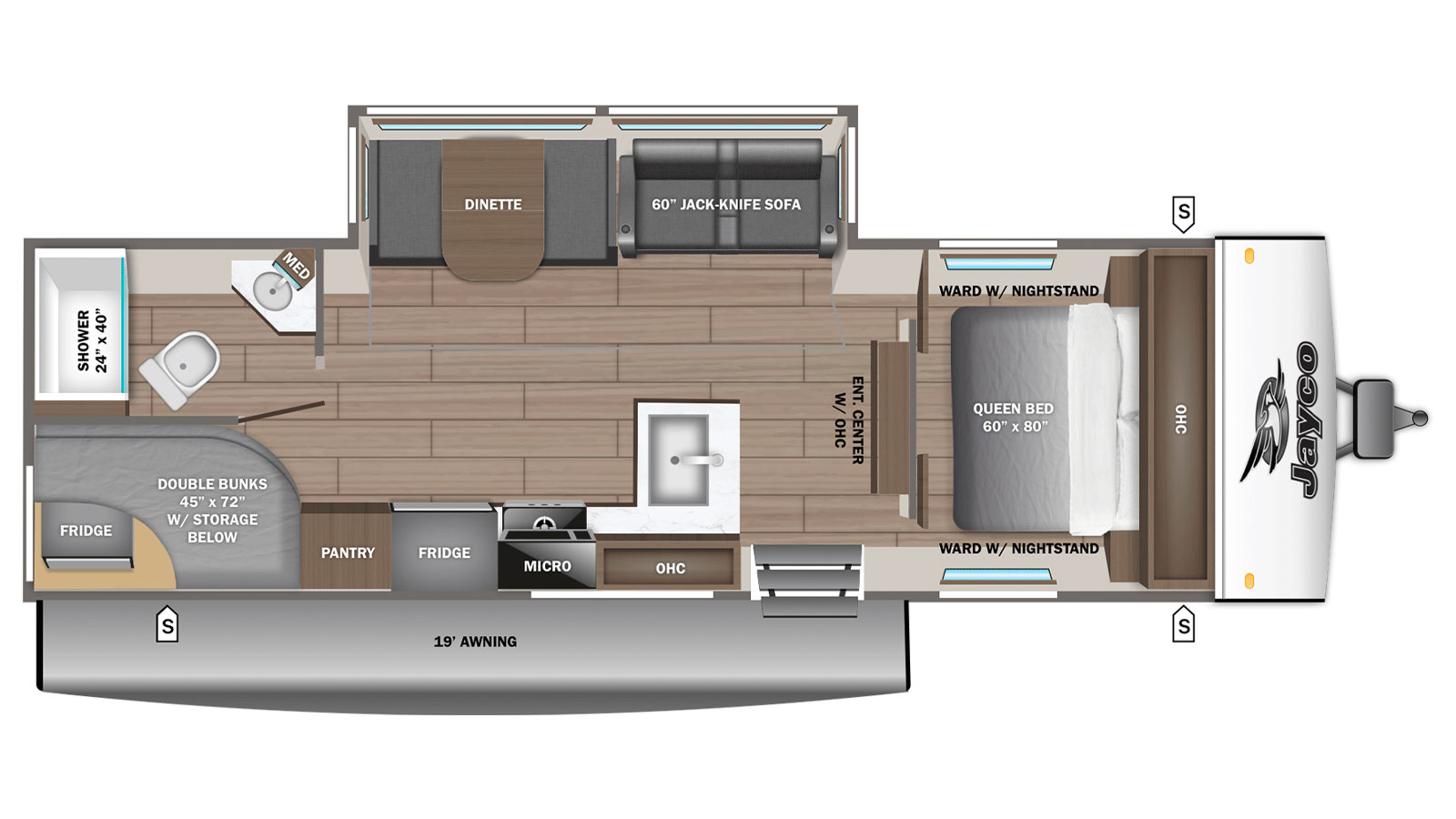 2026 JAYCO Jay Feather 26BHSL - Floorplan 1