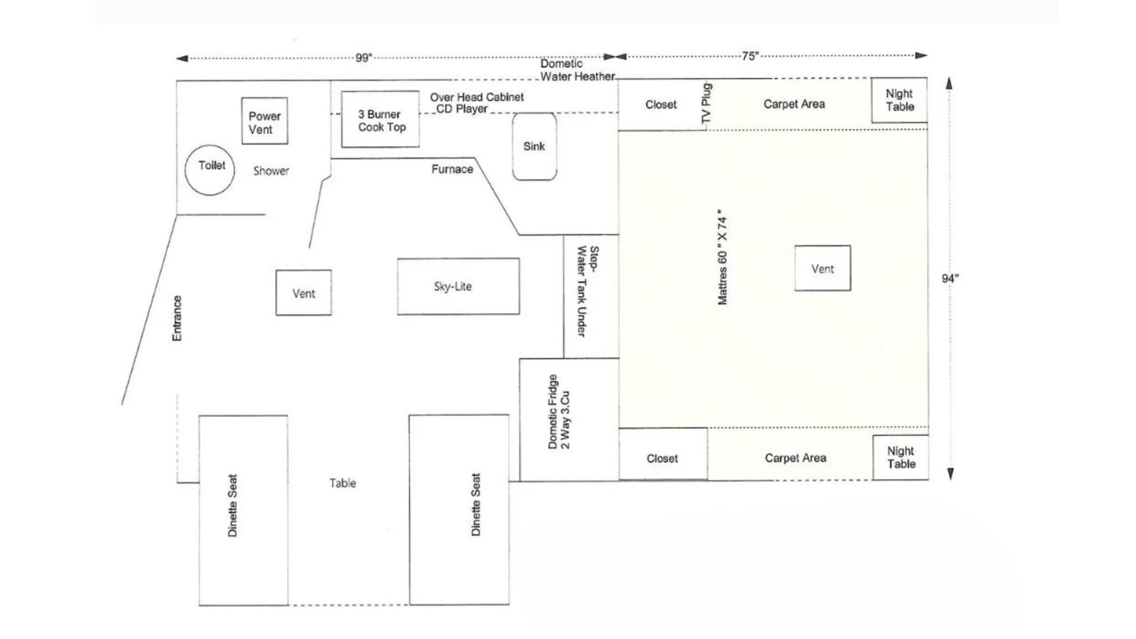 2027 Westland RV Travelaire 83SL - Floorplan 1