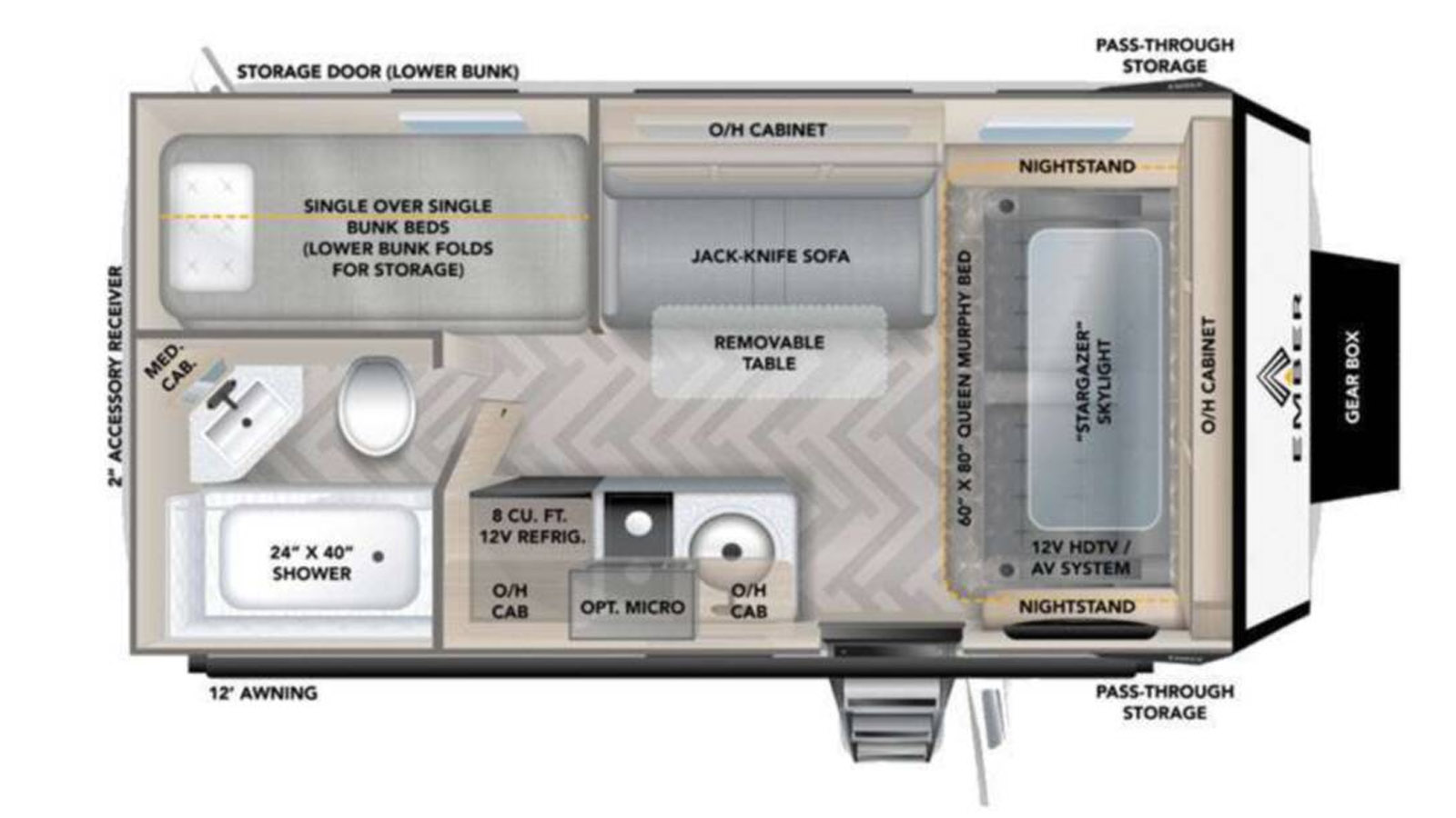 2022 Ember RV Overland 170MBH - Floorplan 1