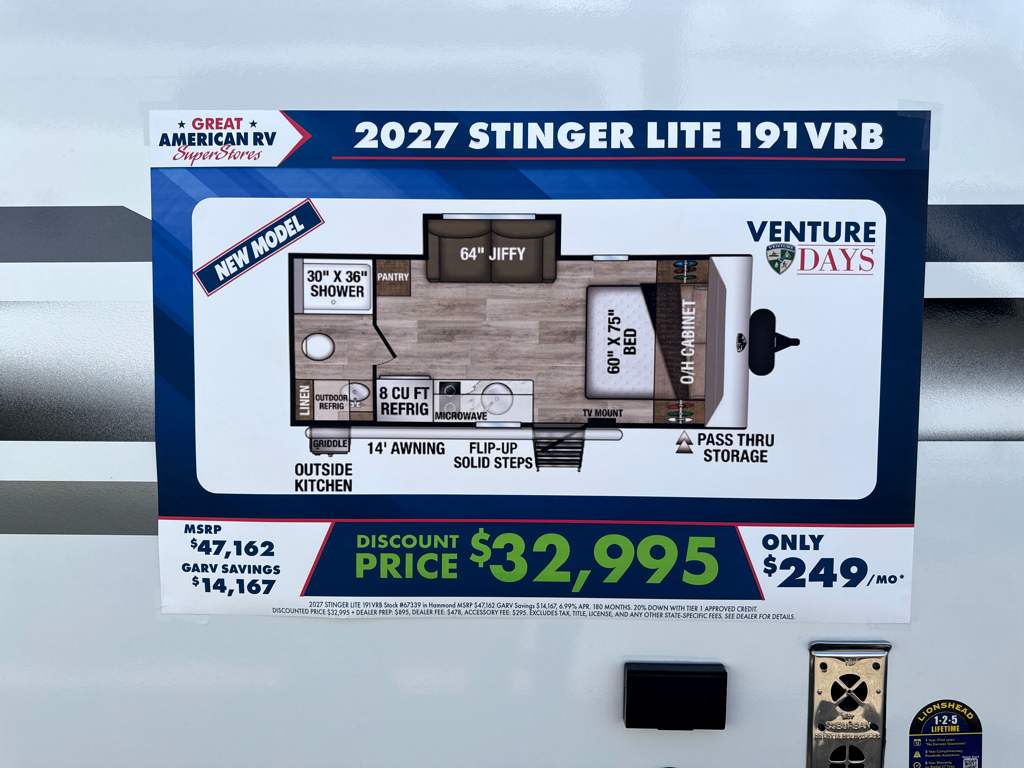2027 VENTURE RV SPORTTREK STINGER 191VRB - Image 6