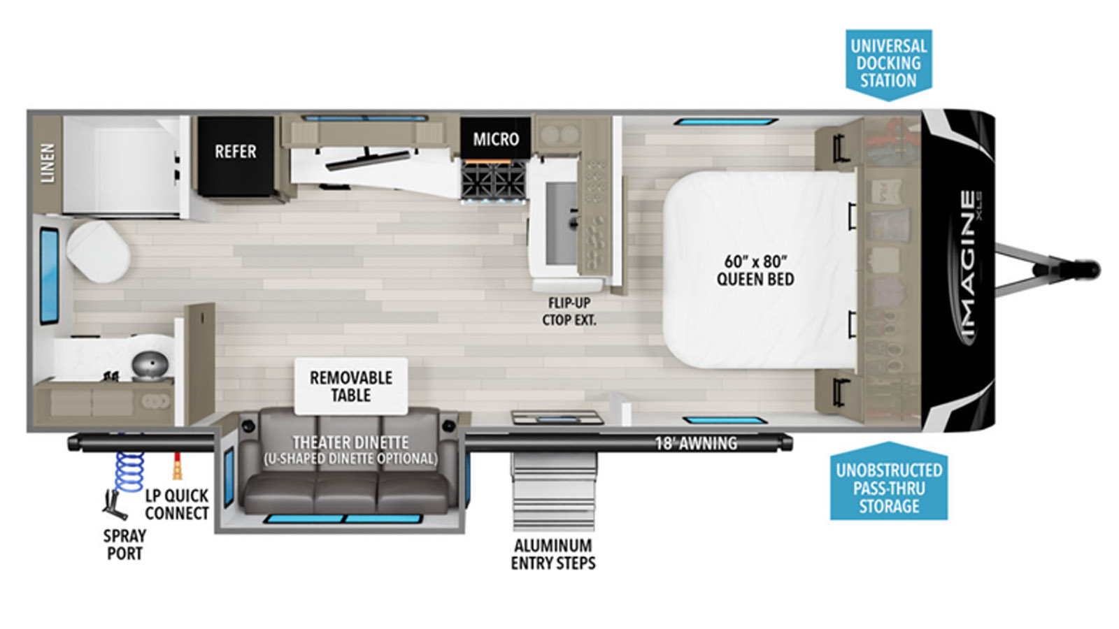 2025 Grand Design Imagine XLS 22RBE - Floorplan 1