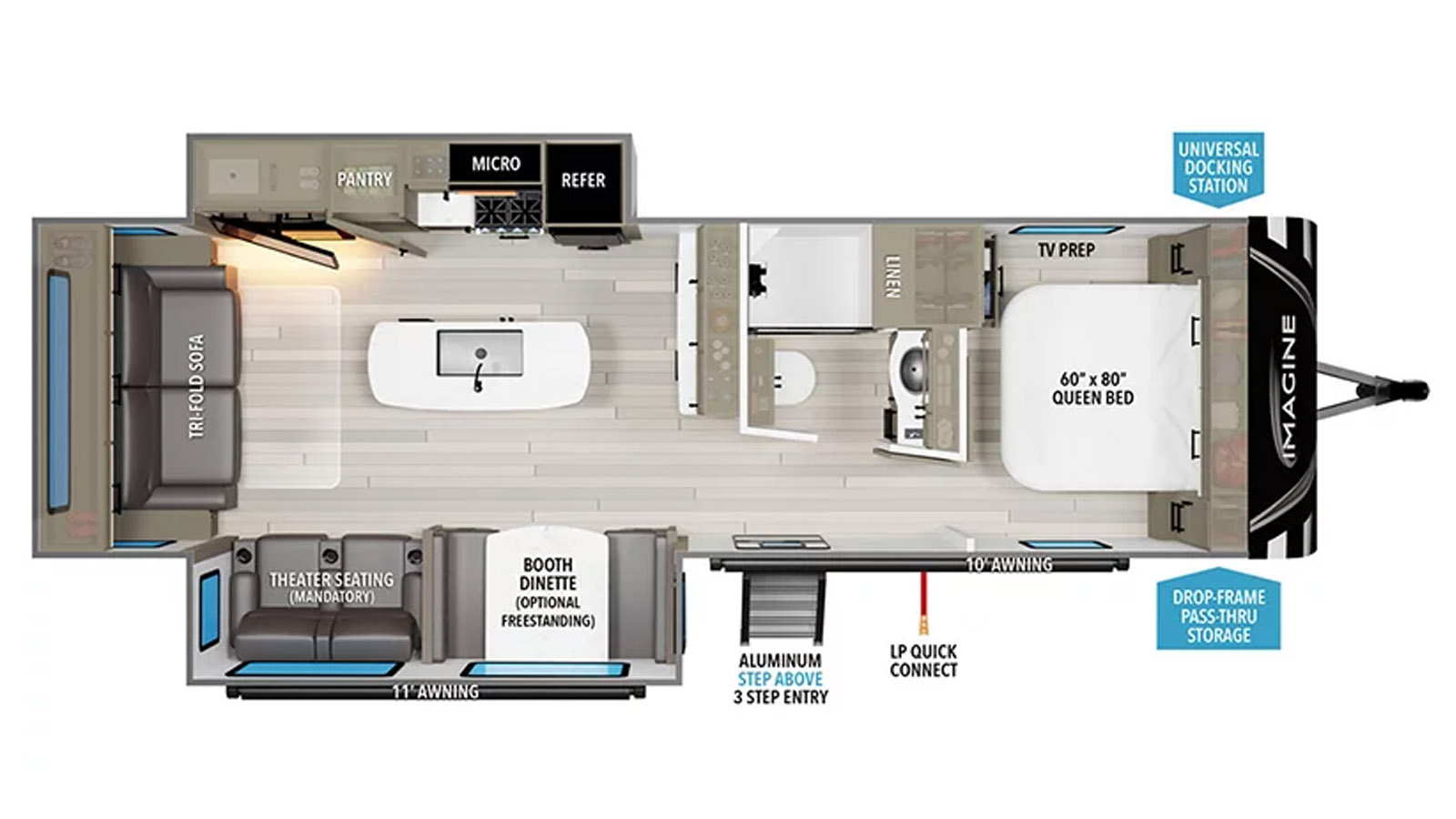 2027 Grand Design Imagine 2970RL - Floorplan 1