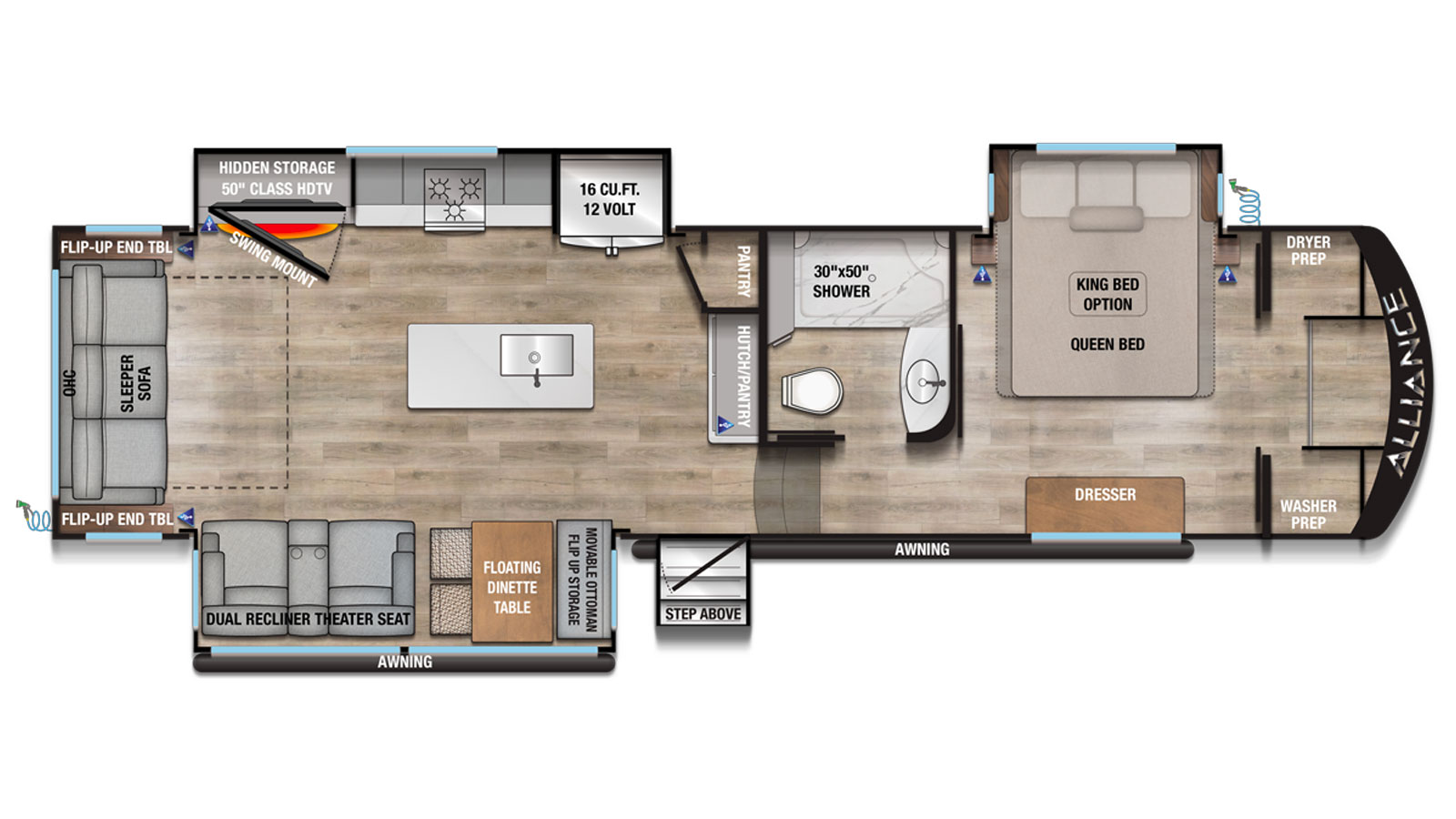 2026 Alliance RV Avenue 32RLS - Floorplan 1