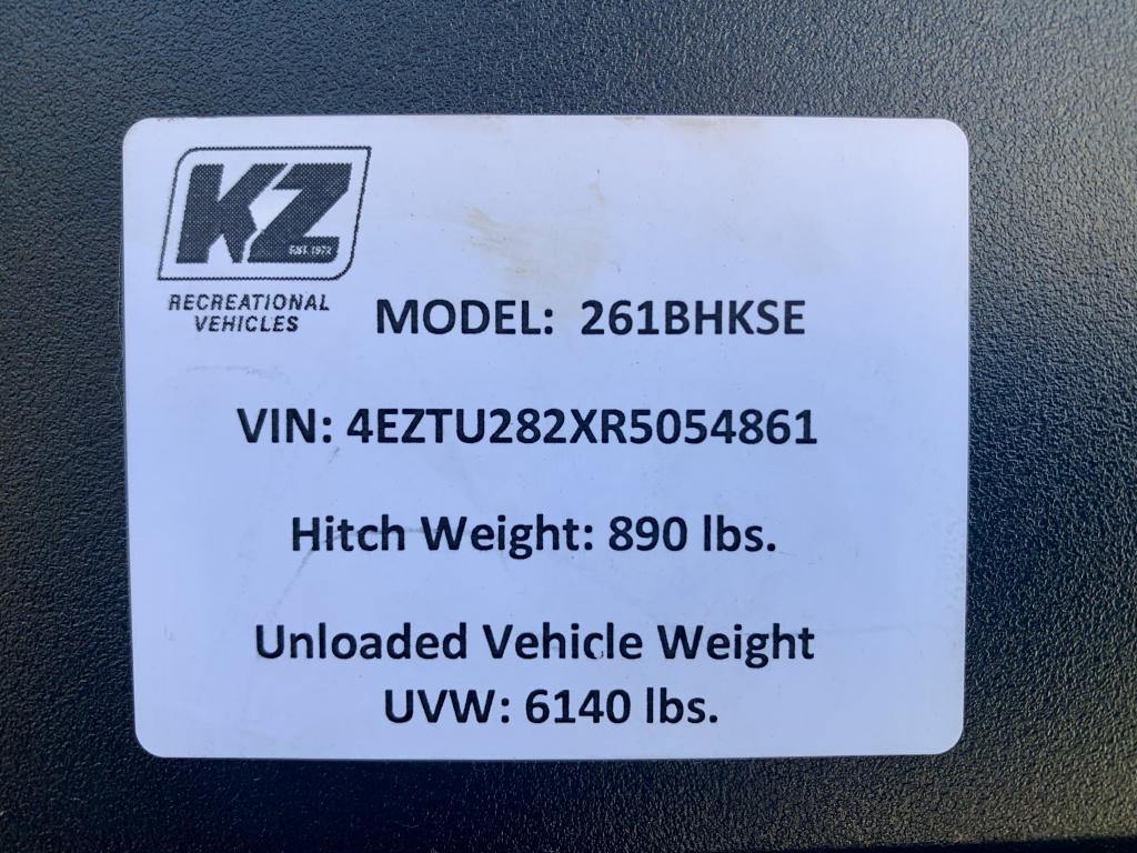 2024 KZ RV Sportsmen SE 261BHKSE - Image 51