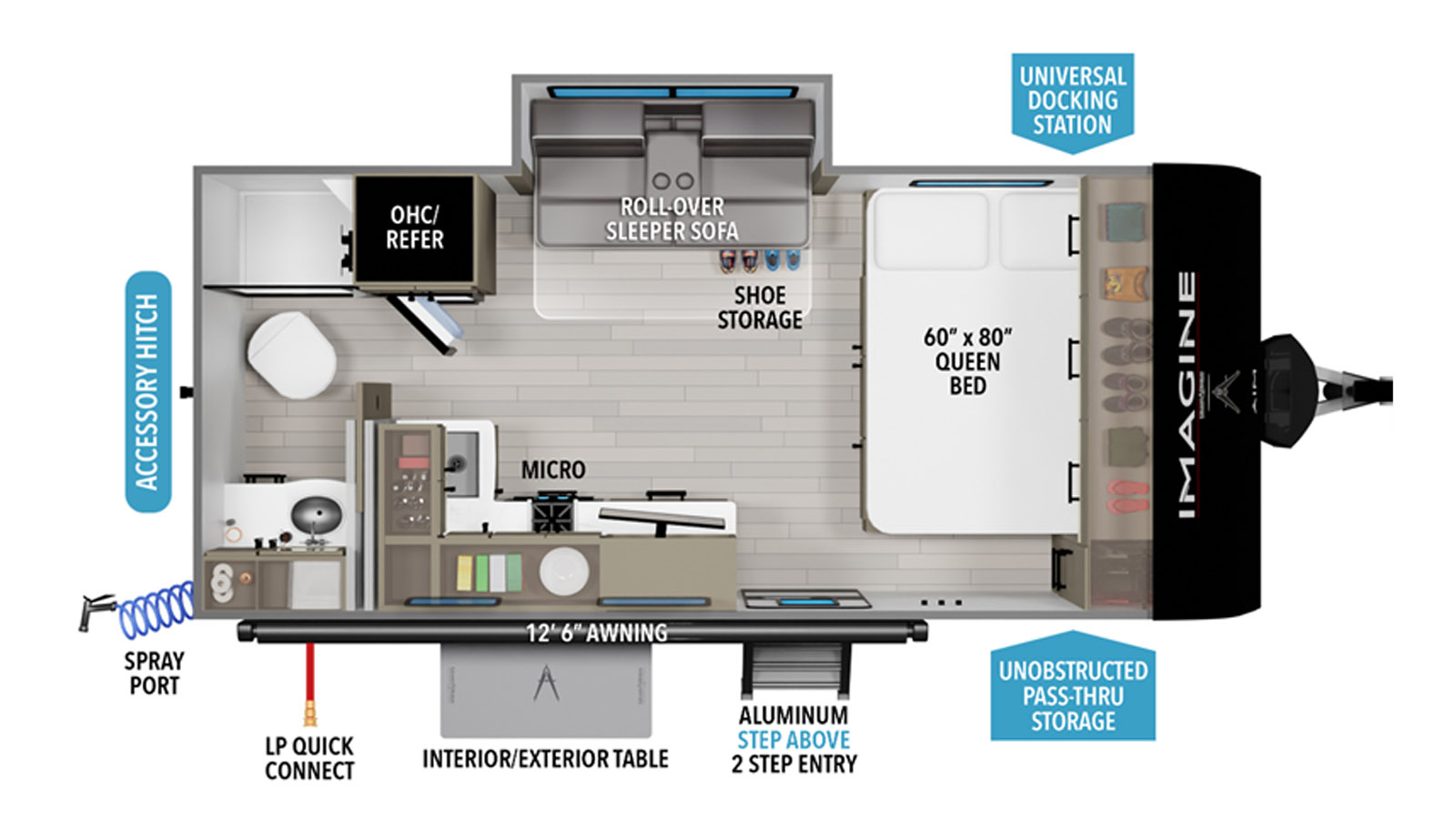 2026 Grand Design Imagine AIM 16MLA - Floorplan 1