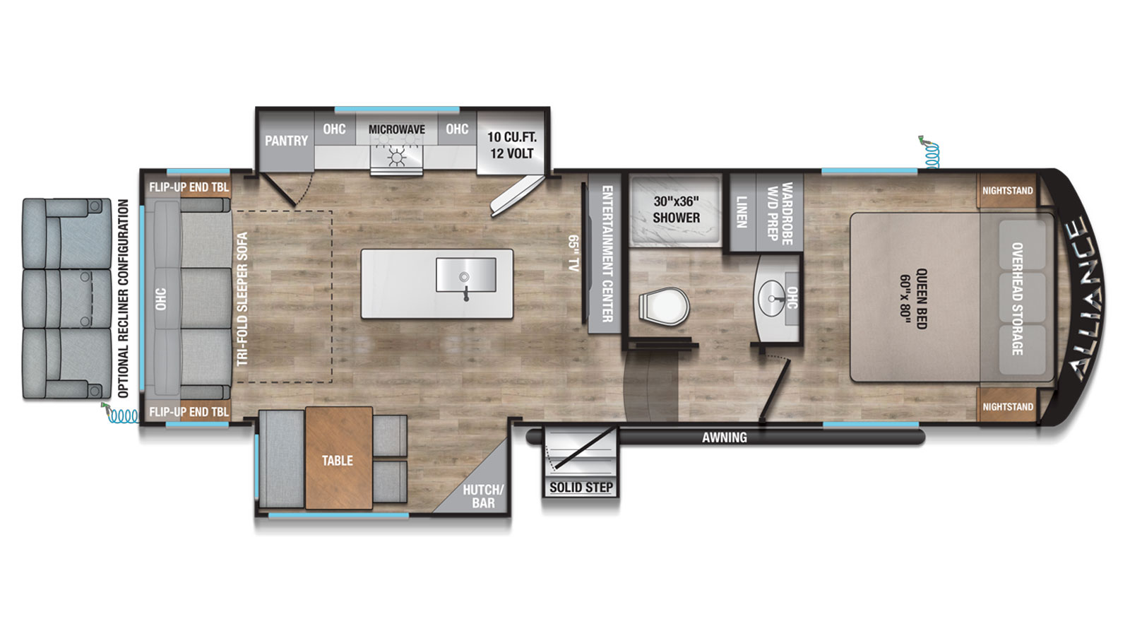 2026 Alliance RV AVENUE 25RL - Floorplan 1