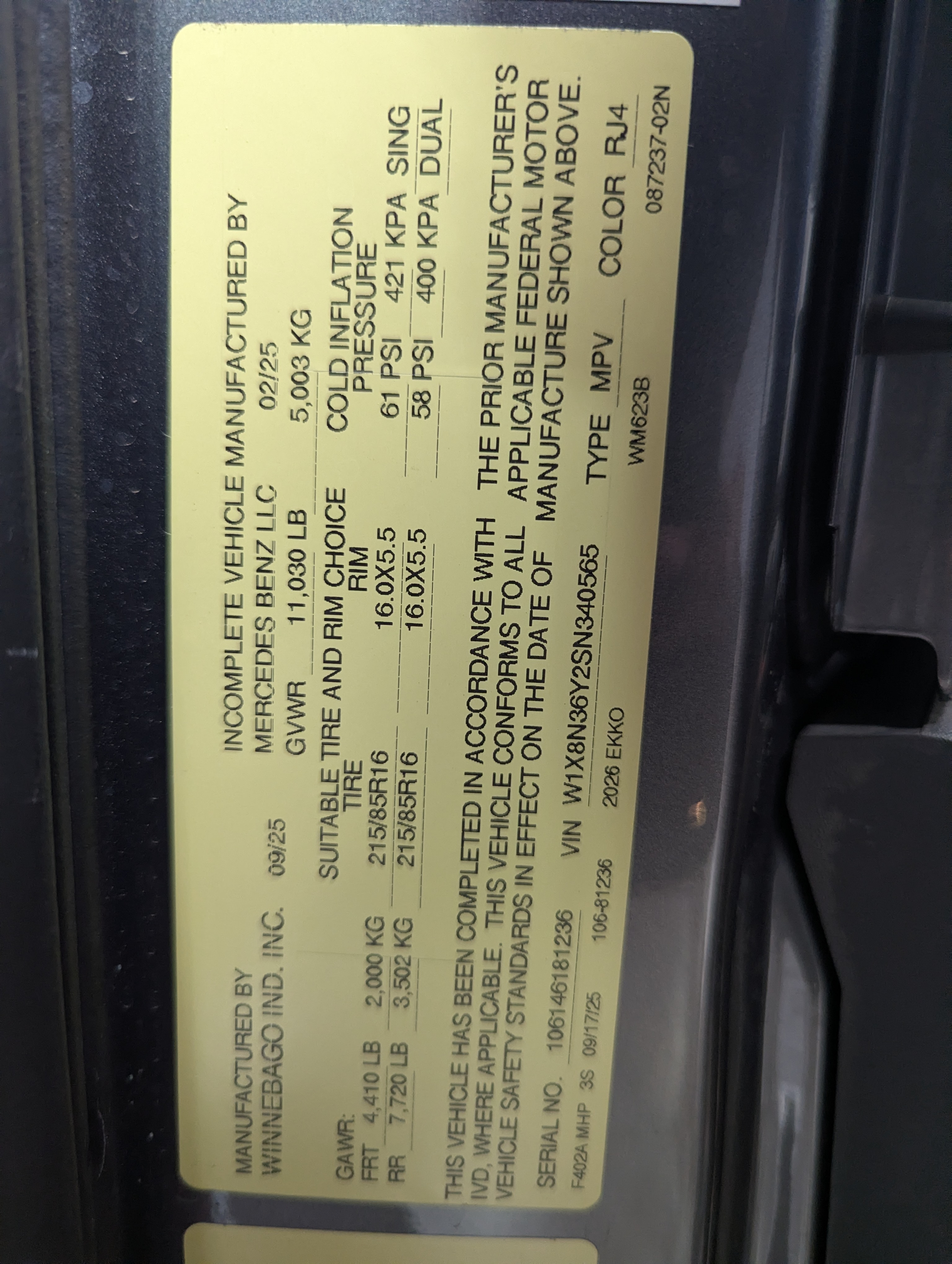 2026 Winnebago EKKO Sprinter 23B AWD - Image 26