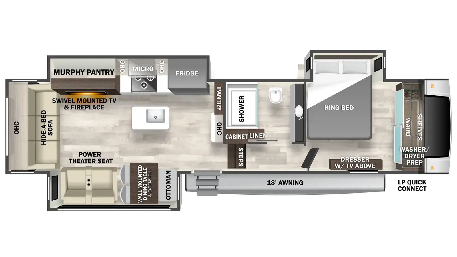 2025 Forest River Cedar Creek Experience 35RL - Floorplan 1