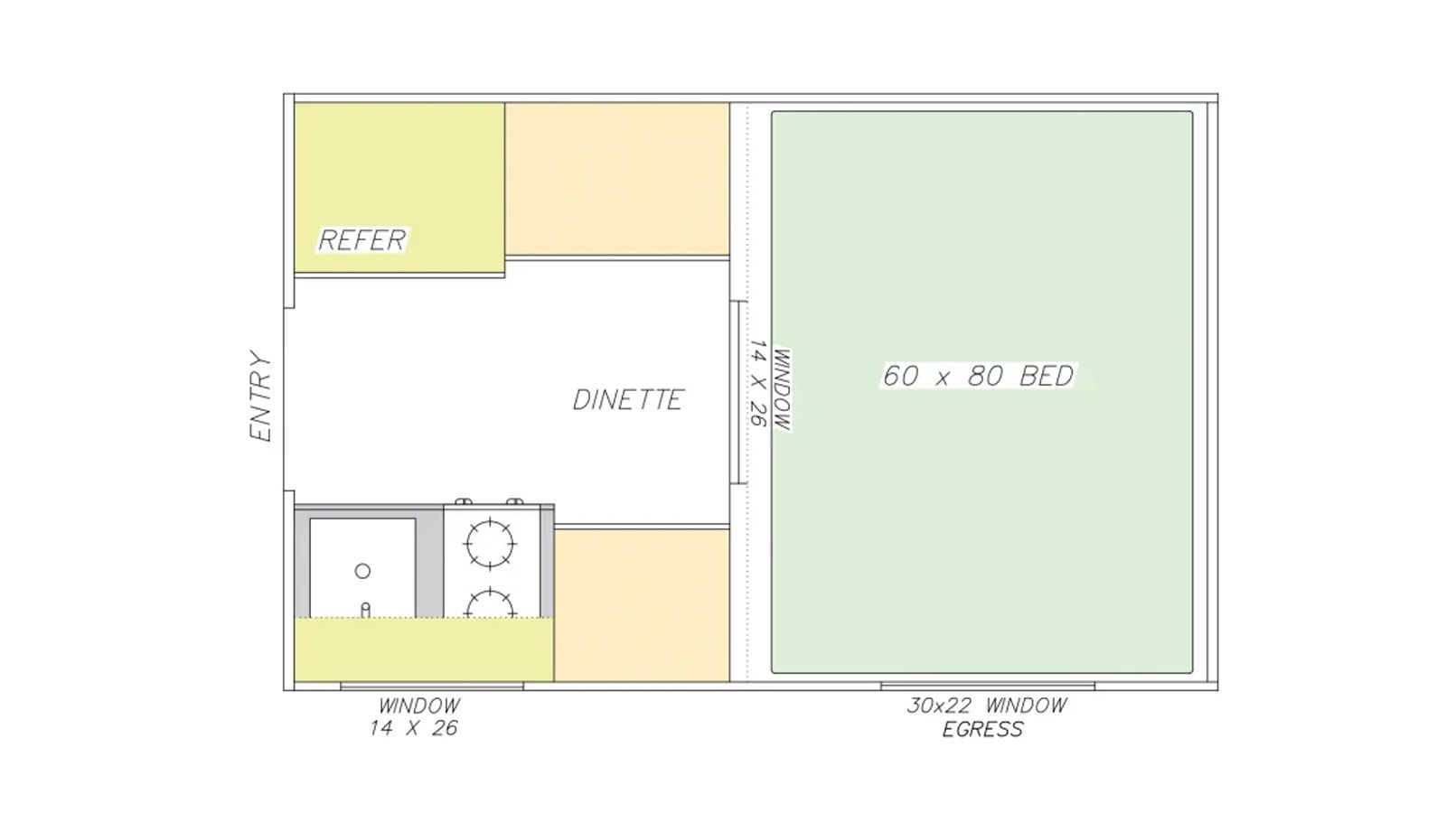 2026 Modern Buggy Truck Camper TC9 - Floorplan 1