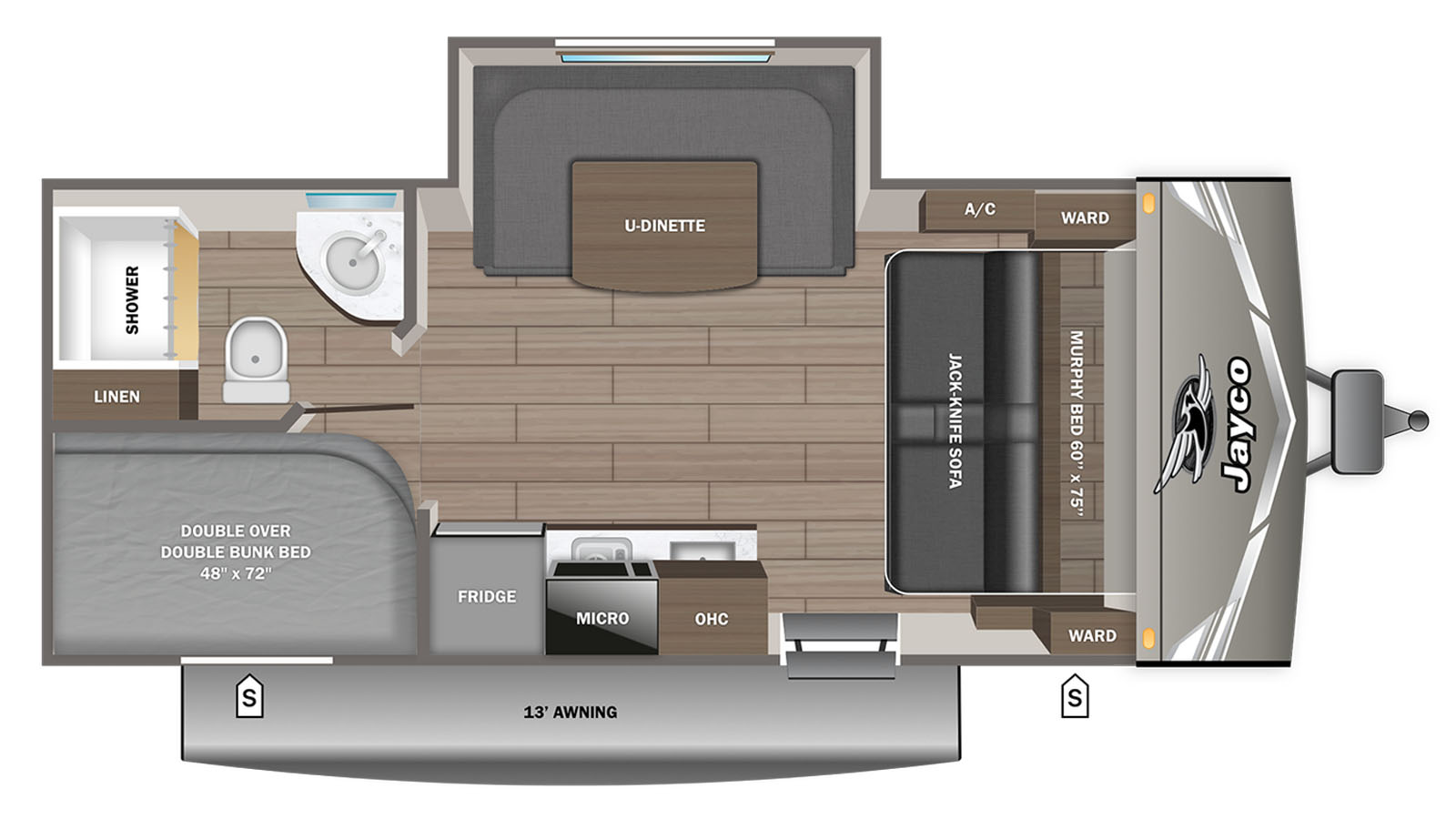 2027 JAYCO Jay Flight 197MBW BAJA - Floorplan 1