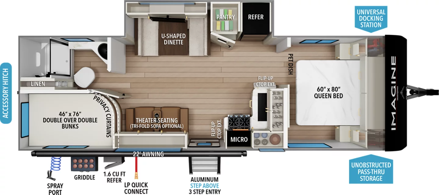 2027 Grand Design Imagine XLS 25DBE - Floorplan 1