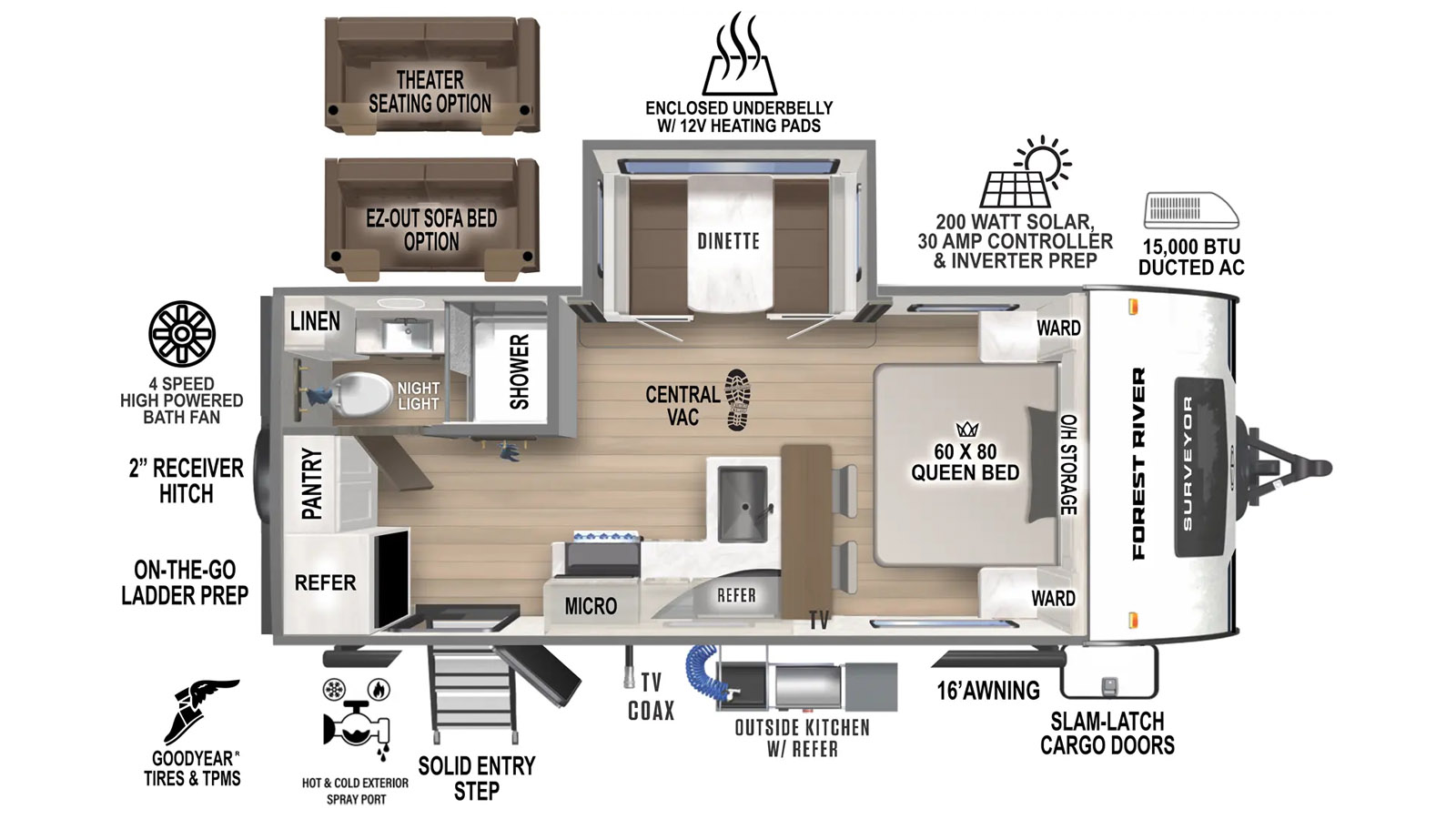 2026 Forest River Surveyor Legend 202RBLE - Floorplan 1