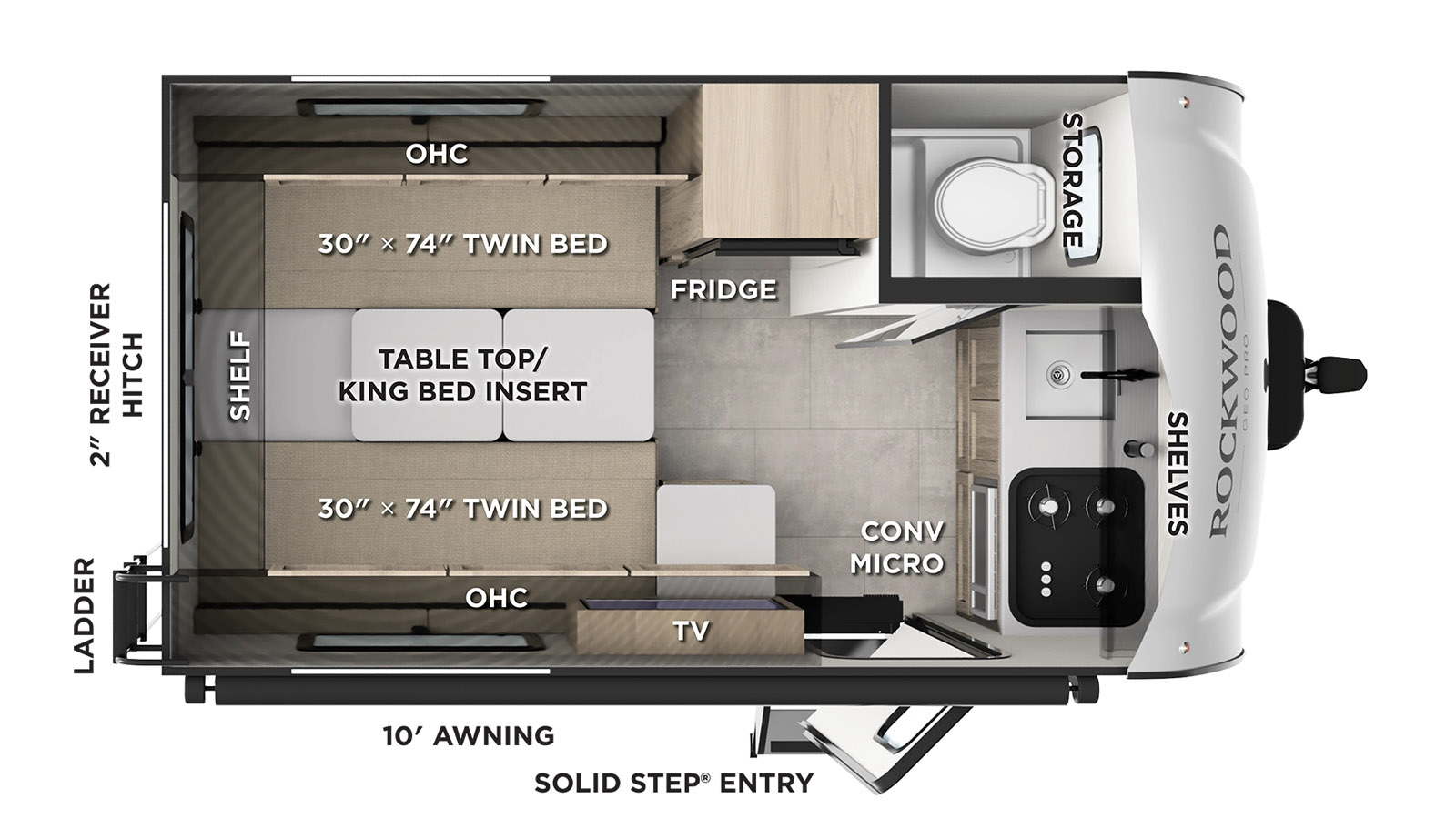 2026 Forest River Rockwood Geo Pro G15TB - Floorplan 1