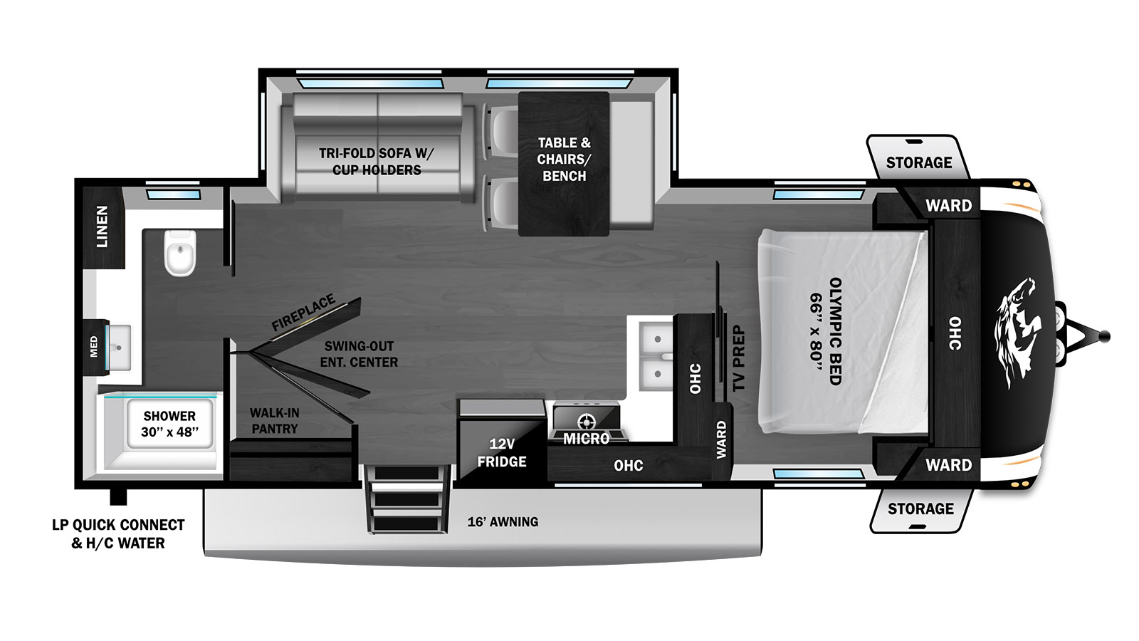 2026 Highland Ridge Roamer Light Duty 27RBOS - Floorplan 1