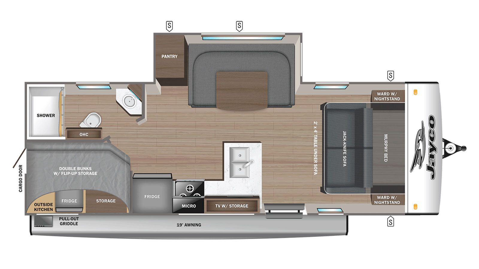 2026 Jayco Jay Feather 21MBH - Floorplan 1