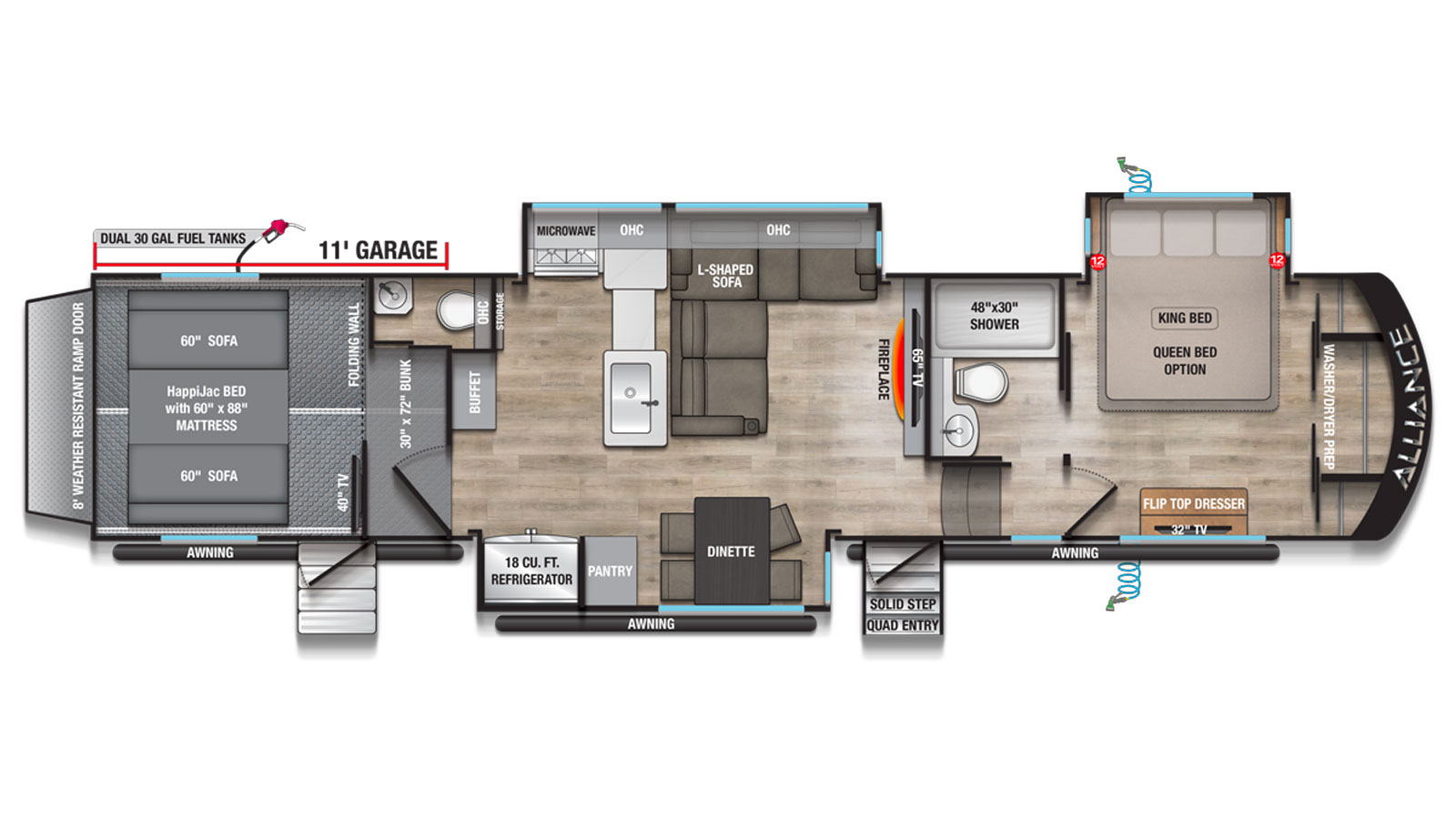 2026 Alliance RV VALOR 37V11 - Floorplan 1