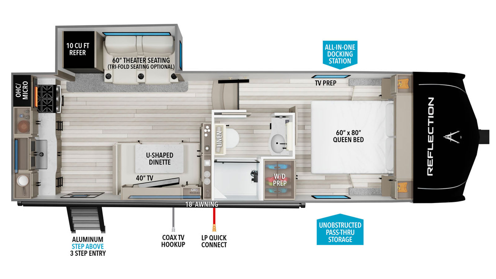 2026 Grand Design Reflection 100 Series 22RK - Floorplan 1