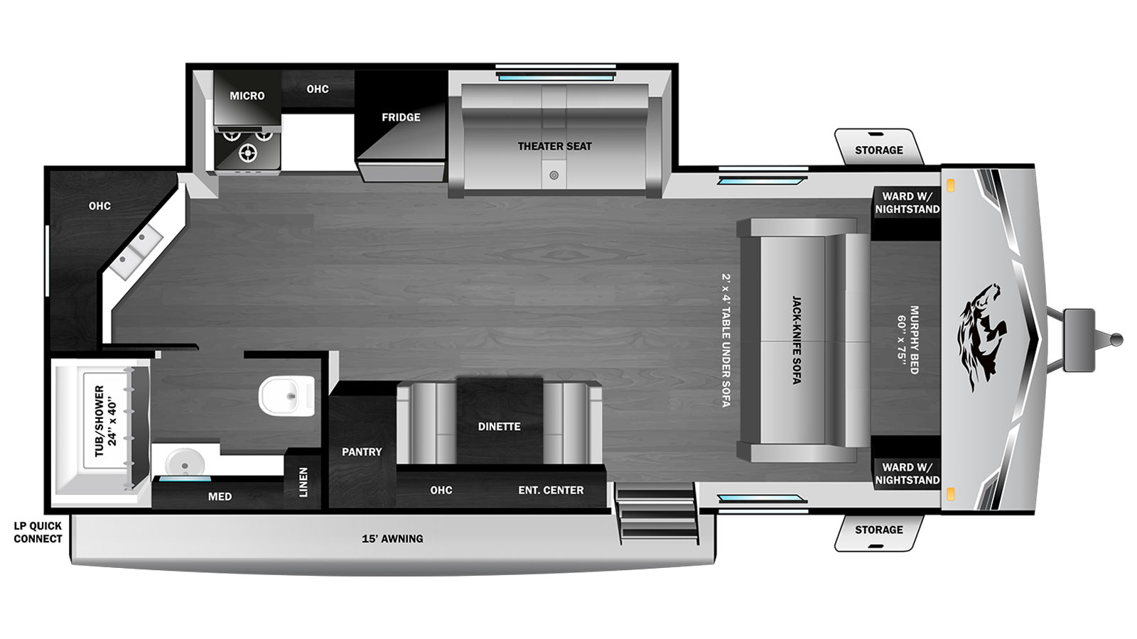 2026 Highland Ridge Range Lite 211RKM - Floorplan 1
