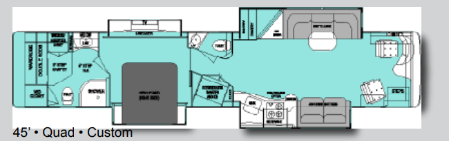 2010 Foretravel Phenix 45' Custom - floorplan 1