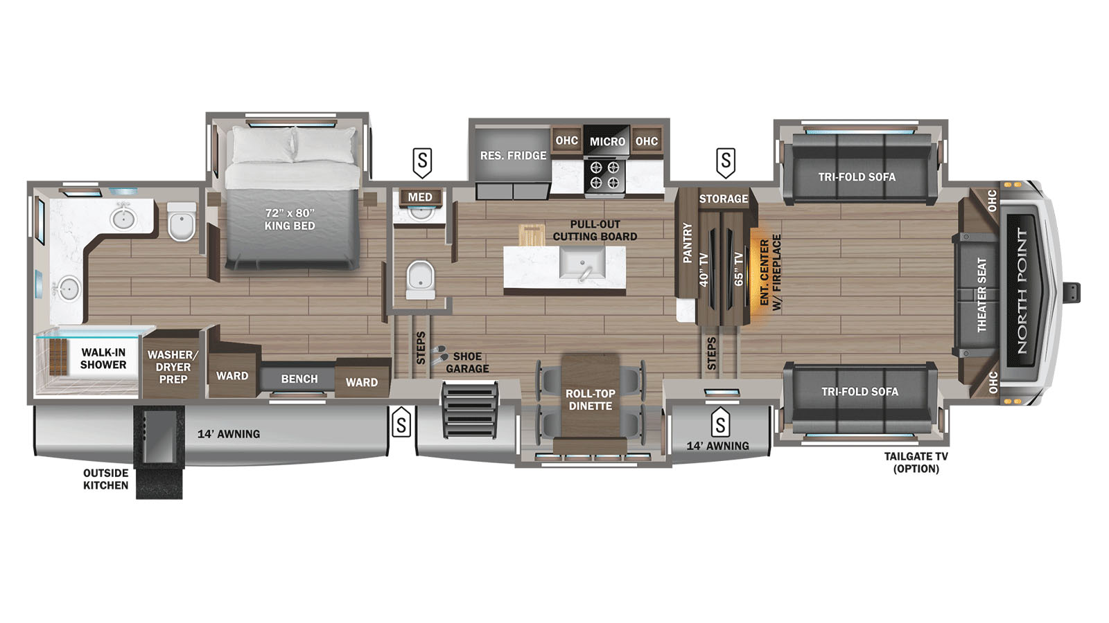 2026 Jayco North Point 382FLRB - Floorplan 1