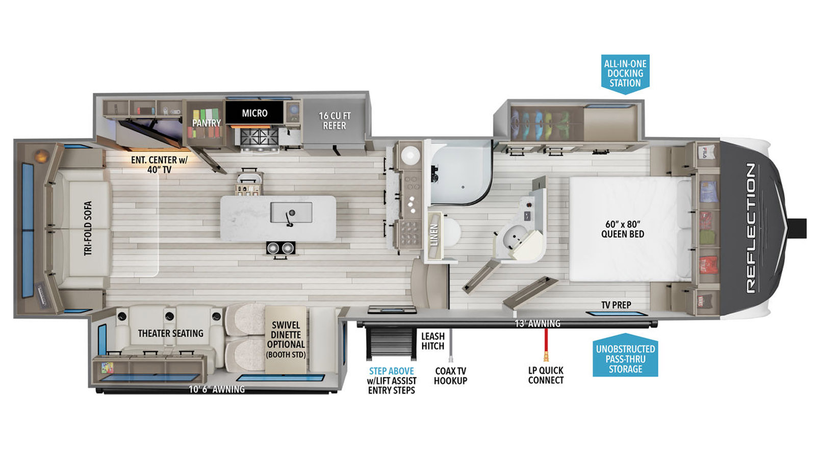 2026 Grand Design Reflection 303RLS - Floorplan 1
