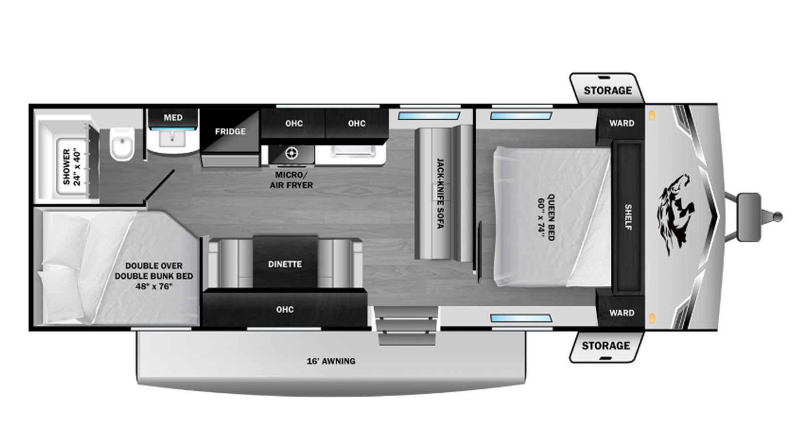 2027 Highland Ridge Colt 26DB - Floorplan 1